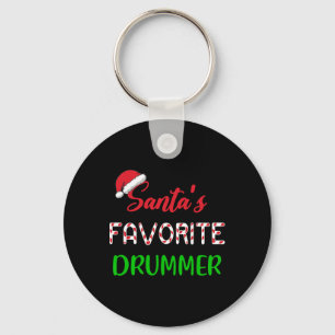 Santas Favorite Drummer Gift Fun Drum Christmas Pa Schlüsselanhänger