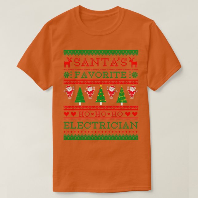 Santas Favorite Electrician Ugly Christmas Sweater T-Shirt (Design vorne)