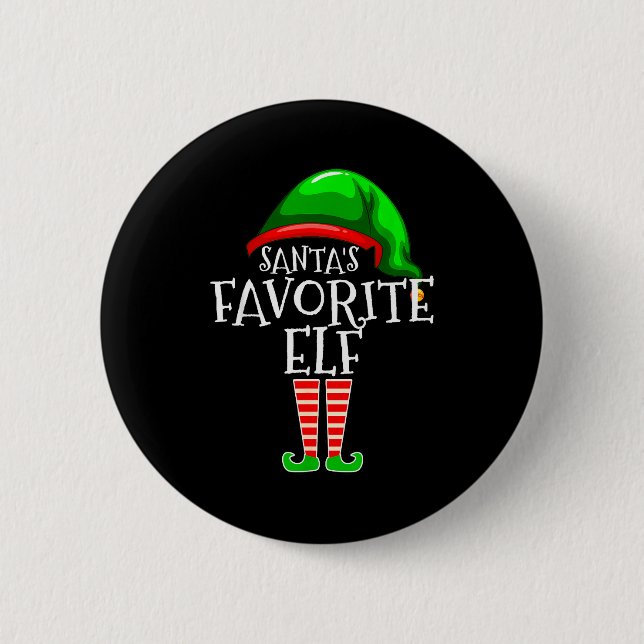 Santa's Favorite Elf Group Matching Family Christm Button (Vorderseite)
