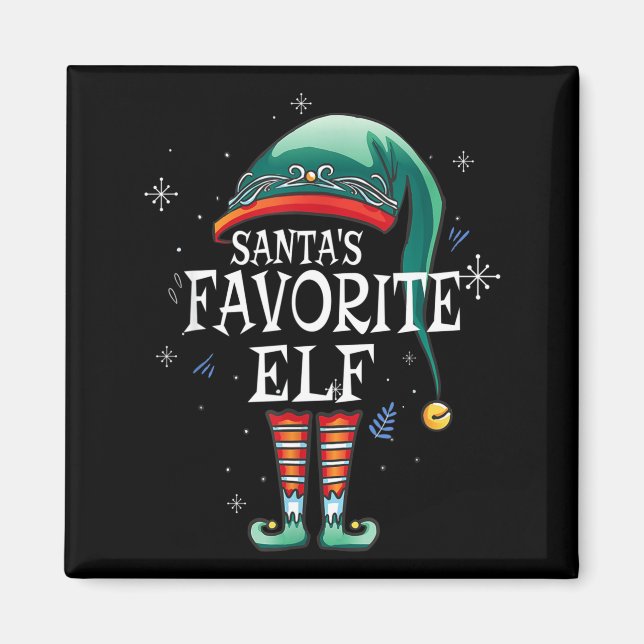 Santa's Favorite Elf The Matching Elf Family For C Magnet (Vorne)