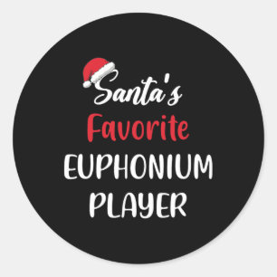 Santas Favorite Euphonium Player Geschenk Weihnach Runder Aufkleber