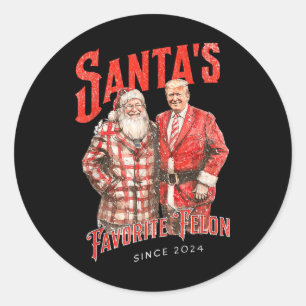 Santas Favorite Felon Seit 2024 Weihnachten Weihna Runder Aufkleber
