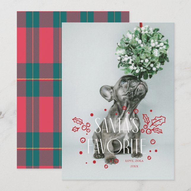 Santas Favorite Foto Einladung (Vorne/Hinten)