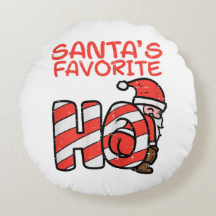 Santas Favorite Funny Naughty Adult Weihnachten We Rundes Kissen