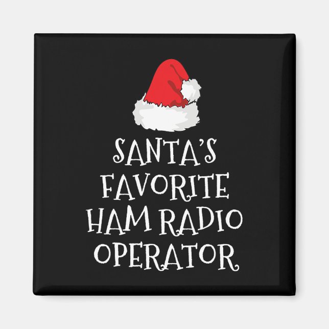 Santa's Favorite Ham Radio Operator Christmas Hat  Magnet (Vorne)