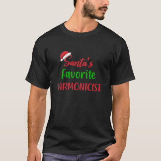 Santas Favorite Harmonicer Funny Gift harmonica C T-Shirt