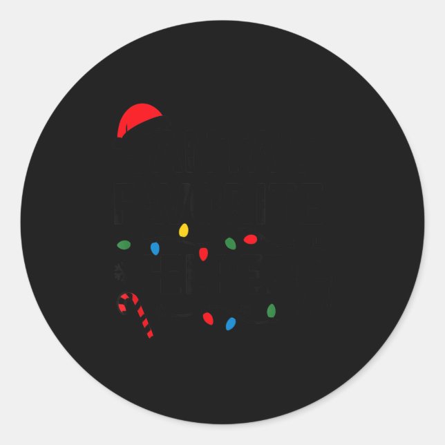 Santa's Favorite Helper Funny Christmas  Runder Aufkleber (Vorderseite)