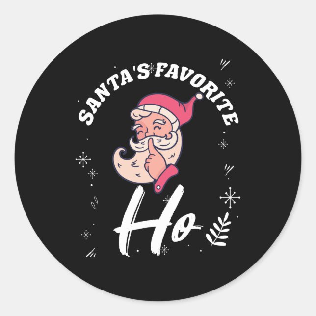 Santas Favorite HI Weihnachten Weihnachten Weihnac Runder Aufkleber (Vorderseite)
