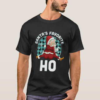 Santa'S Favorite Ho Naughty Santa Pajama T-Shirt