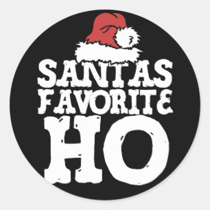 Santas Favorite Ho Runder Aufkleber