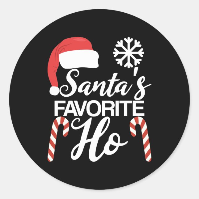 Santas Favorite Ho Santa Claus Xmas Party Runder Aufkleber (Vorderseite)
