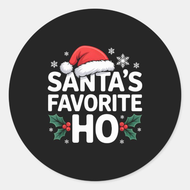 Santa's Favorite Ho Tee Funny Christmas Graphic  Runder Aufkleber (Vorderseite)