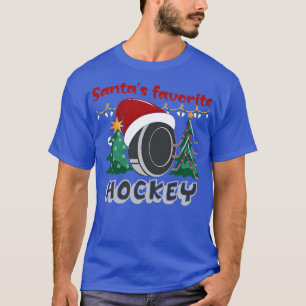 Santas Favorite Hockey Player Weihnachtshockey Tor T-Shirt