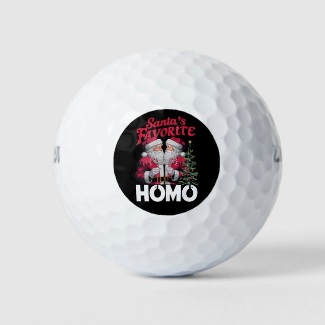 Santas Favorite Homo Gay Christmas LGBTQ Prix Golfball (Vorderseite)