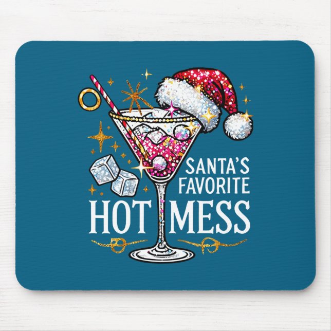 Santa's Favorite Hot Mess Long Sleeve  Mousepad (Vorne)