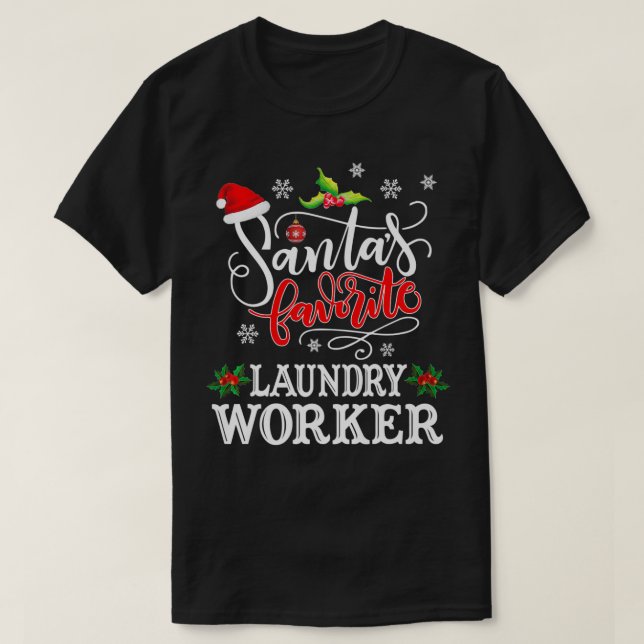 Santa's Favorite Laundry Worker Christmas Party Gi T-Shirt (Design vorne)