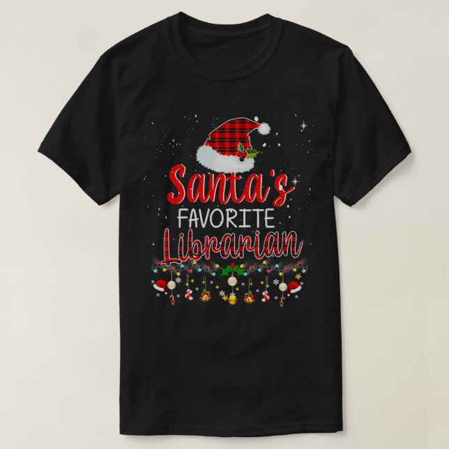 Santas Favorite Librarian Christmas T-Shirt (Design vorne)