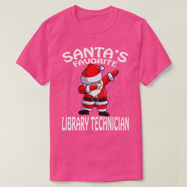 Santas Favorite Library Techniker Weihnachten T-Shirt (Design vorne)
