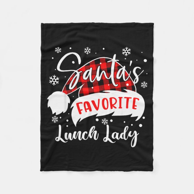 Santa's Favorite Lunch Lady Hat Flannel Christmas  Fleecedecke (Vorderseite)