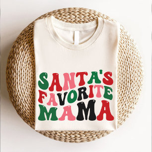Santas Favorite Mama Groovy Weihnachten T-Shirt
