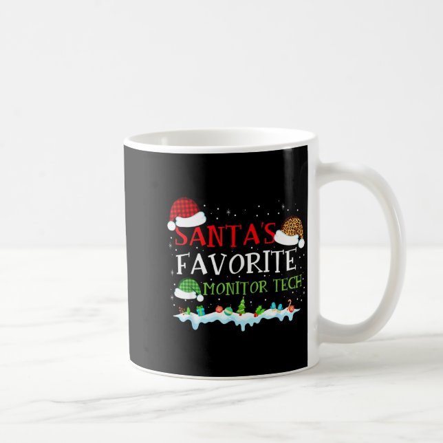 Santa's Favorite Monitor Tech Fun Christmas  Kaffeetasse (Rechts)