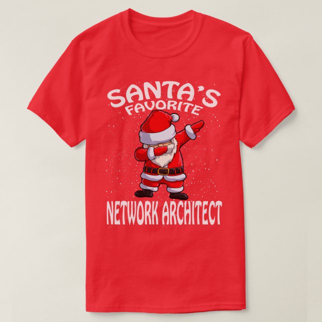 Santas Favorite Network Architecture Weihnachten T-Shirt (Design vorne)