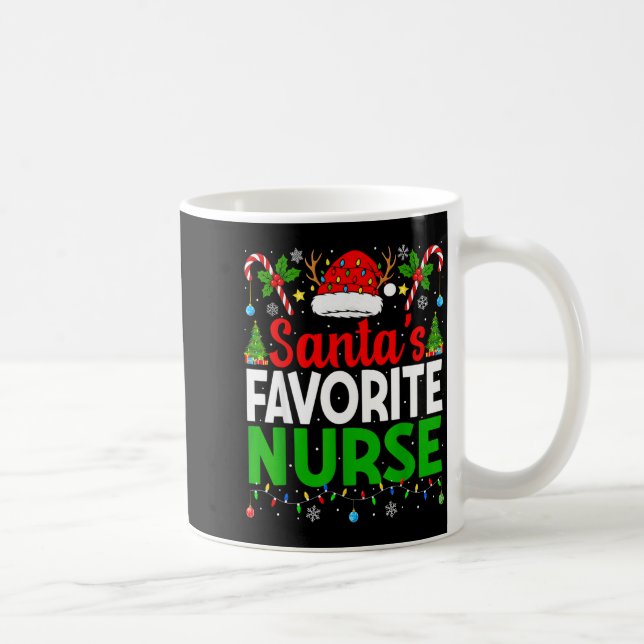 Santas Favorite Nurse Rn Christmas Nursing Christm Kaffeetasse (Rechts)