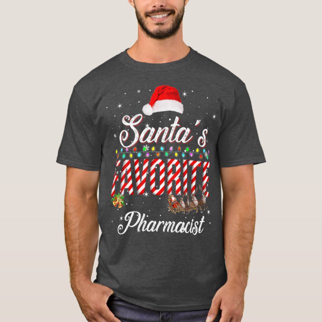 Santas favorite Pharmacist christmas xmas gift T-Shirt (Vorderseite)