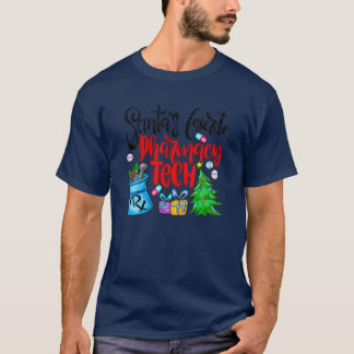 Santas Favorite Pharmacy Technician Funny Christma T-Shirt