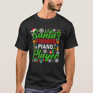 Santa's Favorite Piano Player Shirt Funny Christma