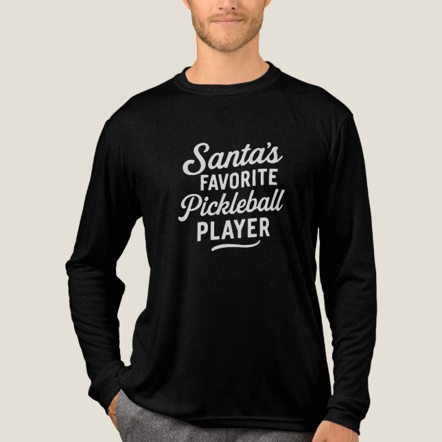 Santa's FAVORITE Pickleball PLAYER Tri-Blend Shirt (Vorderseite)
