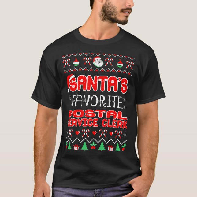Santas Favorite Postdienst Weihnachten T-Shirt (Vorderseite)
