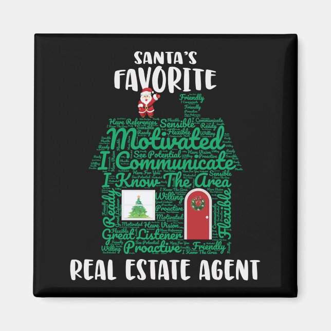 Santas Favorite Real Anwesen Agent Weihnachten Magnet (Vorne)