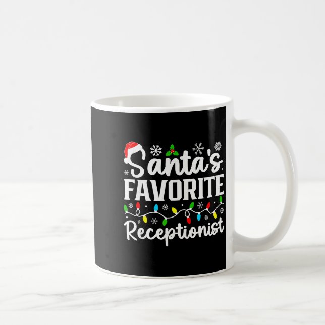 Santa's Favorite Receptionist Christmas Family Mat Kaffeetasse (Rechts)