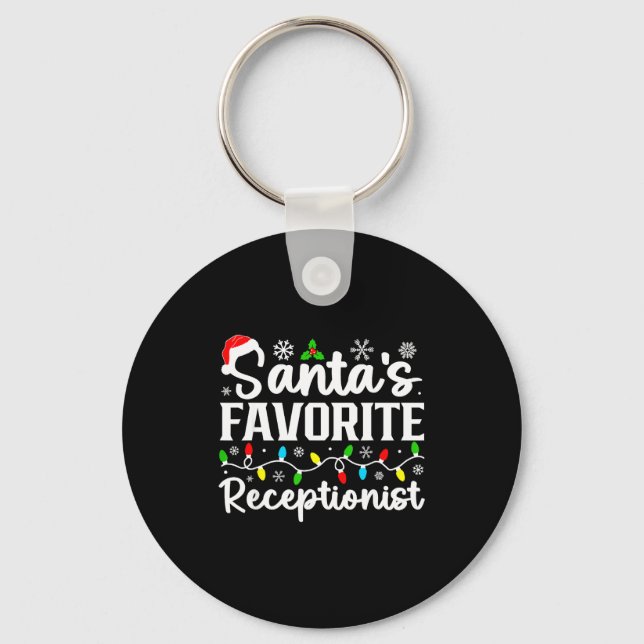 Santa's Favorite Receptionist Christmas Family Mat Schlüsselanhänger (Vorderseite)