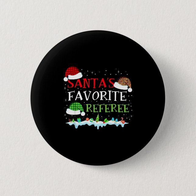 Santa's Favorite Referee Fun Christmas  Button (Vorderseite)