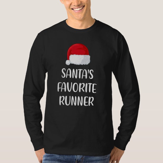 Santas Favorite Runner Christmas   Running   T-Shirt (Vorderseite)