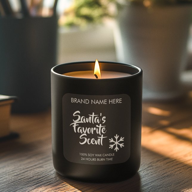 Santa's Favorite Scent | Modern Candle Labels Quadratischer Aufkleber (Von Creator hochgeladen)