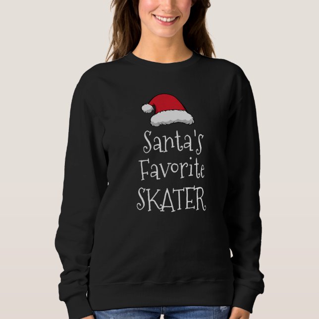 Santas Favorite Skater  Christmas  Figure Skating Sweatshirt (Vorderseite)