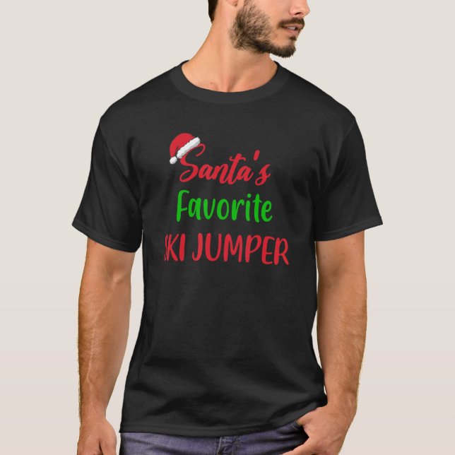 Santas Favorite Ski Jumper     Ski Jumping Christm T-Shirt (Vorderseite)