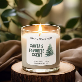 Santa's Favorite Smell | Modern Candle Labels Quadratischer Aufkleber