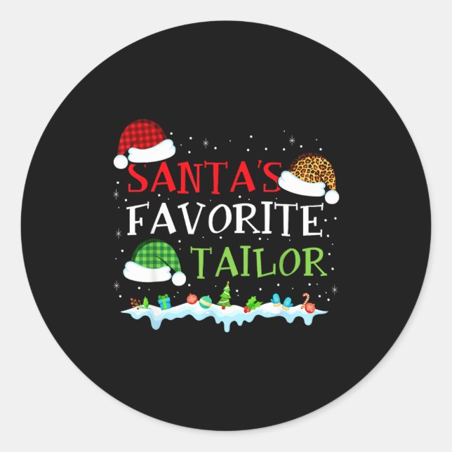 Santa's Favorite Tailor Fun Christmas Alterations  Runder Aufkleber (Vorderseite)