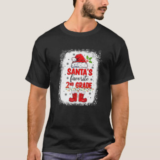 Santas Favorite Teacher 2D Grade Weihnachten T-Shirt