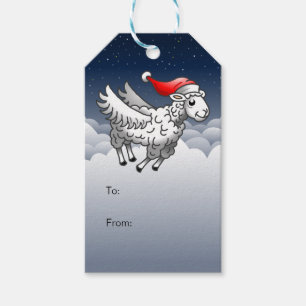 Santa's fliegende Weihnachtsschafe Geschenkanhänger