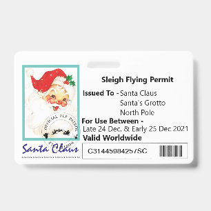 Santas Führerschein für Kinder Ausweis