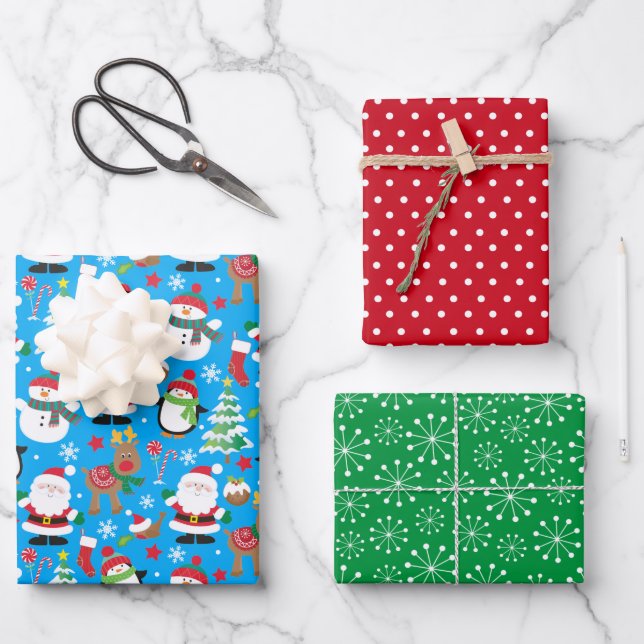 Santas Geschenkpapier Set (Vorderseite)
