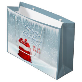 Santas-Geschenktasche, Ikeln und Schneeflocken Große Geschenktüte