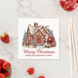 Santas Gingerbread Weihnachtsdorf Serviette