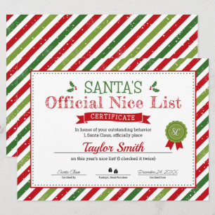 Santas Gute-Liste-Urkunde Einladung