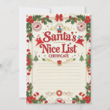 Santas Gute-Liste-Zertifikat | Offiziell